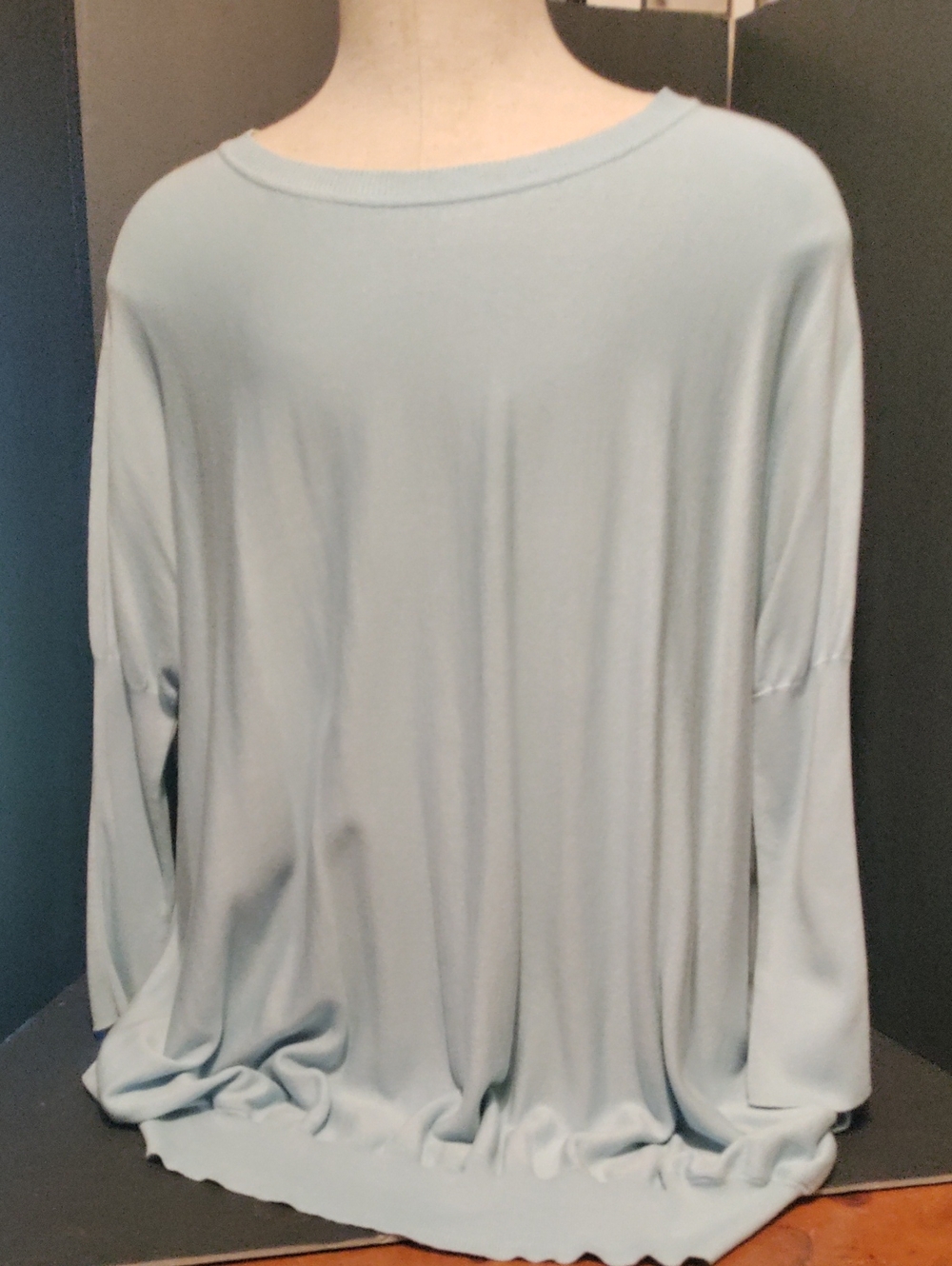 Planet By Lauren G Women’s Baby Blue Long Sleeve OS Soft Cotton Knit